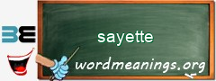 WordMeaning blackboard for sayette